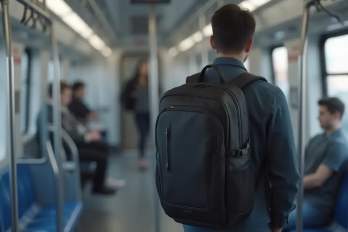Anti-theft commuter backpack with secure compartments, laptop protection, and practical design for daily travel