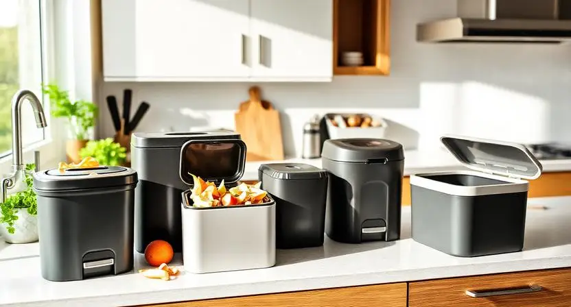 Best compost bins for kitchen counters with compact designs for collecting food scraps and kitchen waste