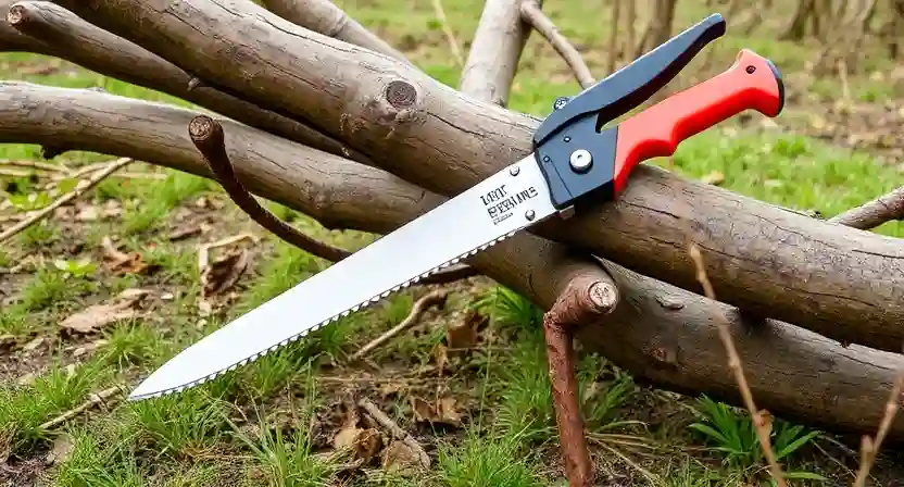 Heavy duty loppers cutting thick tree branches for garden pruning and outdoor maintenance